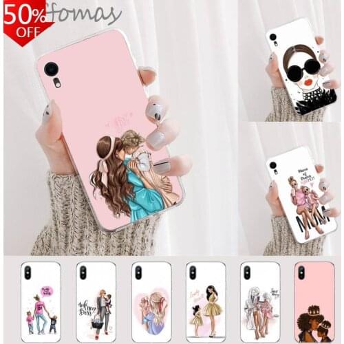 Fashion Family Woman Girl Super Mom Baby Phone Case For Iphone 12 5 5s 5c Se 6 6s 7 8 Plus X Xs Xr 11 Pro Max