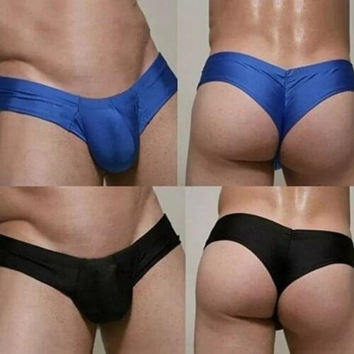 Men Sexy Fast drying Underwear Briefs Waist U Convex Pouch Mens Panties Bikini G-string Thong Jocks Tanga Exotic Underpants