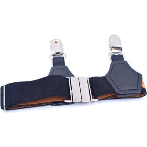 Nylon Socks Suspenders Holder Letters Adjustable Non-Slip Gaiters Belt with Clip F42F