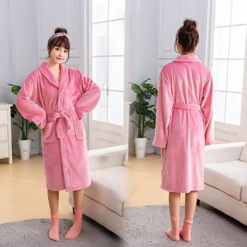 Ladies Night Gown Flannel Thickened Sleep Tops New Fashion Bathrobes Winter Pyjama Sleepwear For Women Warm Nightwear