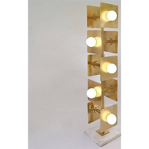 Postmodern minimalist creative all-copper floor lamp personality art designer living room model room vertical floor lamp