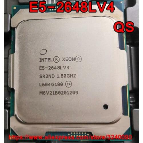 Intel Xeon CPU E5-2648LV4 QS version 1.80GHz 14-Cores 35M LGA2011-3 E5-2648L V4 processor E5 2648LV4 free shipping E5 2648L V4