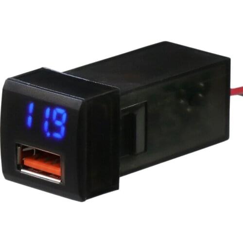 QC3.0 USB Interface Socket Fast Car Charger Voltage Display Battery Monitor for TOYOTA Camry Corolla Ralink Prado