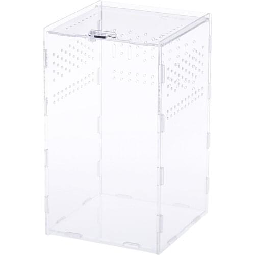 15x15x25cm Reptile Tank Insect Spiders Tortoise Lizard Acrylic Transparent Box Vivarium Lid Reptile Pet Product Terrarium A50