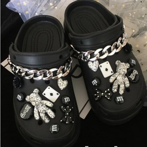 Luxury Croc Charms Lovely Charms for Crocs DIY Vintage Shoe Charms Chain Bear Shoe Decoration Creative Shoe Accessories