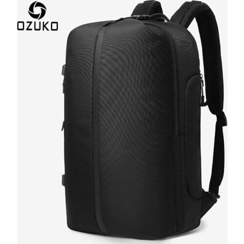 OZUKO Multifunction USB Charging Men Backpack Large Capacity Waterproof Travel Bag Male 15.6inch Laptop Backpack Fashion mochila