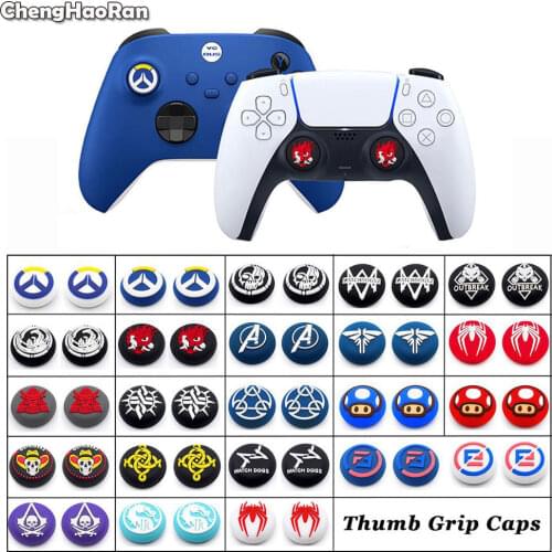 ChengHaoRan 2pcs Silicone Thumb Stick Grip Cap Joystick Cover Case For Sony PS5 PS4 PS3 Xbox 360/One Switch Pro Controller