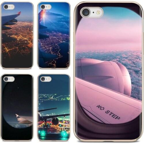 For iPod Touch For iPhone 11 Pro 4 4S 5 5S SE 5C 6 6S 7 8 X XR XS Plus Max Airplane Night View Plane Good Silicone Phone Case