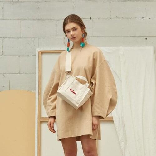 Bag For Women New Summer Canvas Flap Fashion Letter Solid Embroidery Hand Bag For Teenage girls Simple Pures And Bags Crossbody