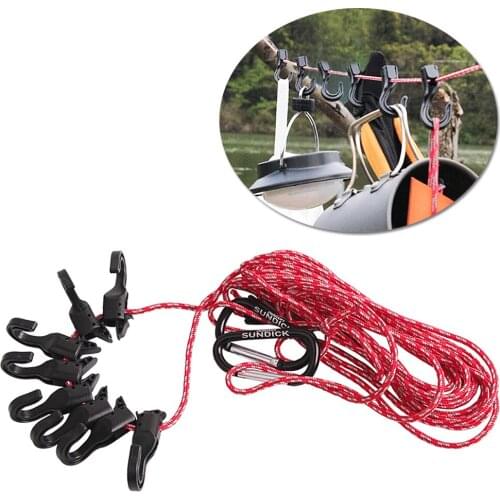 Sundick 14ft Outdoor Hanging Rope Adjustable Anti-slip Clothesline Laundry Drying Line Hang Lamp Hang Outdoors Clothes Line New