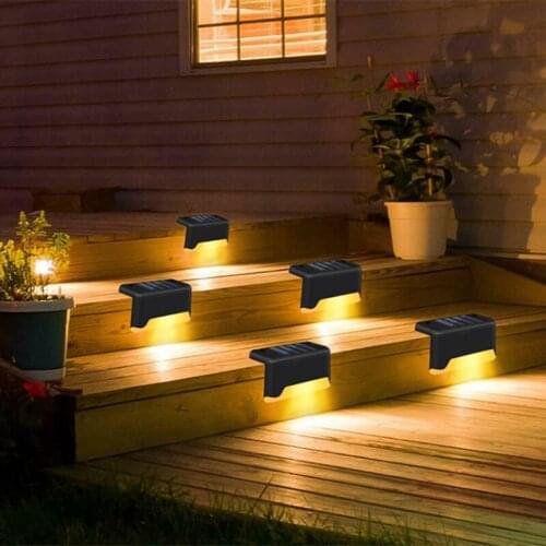 4Pcs Solar Step Light LED Waterproof Stair Railing Courtyard Decorative Fence Light
