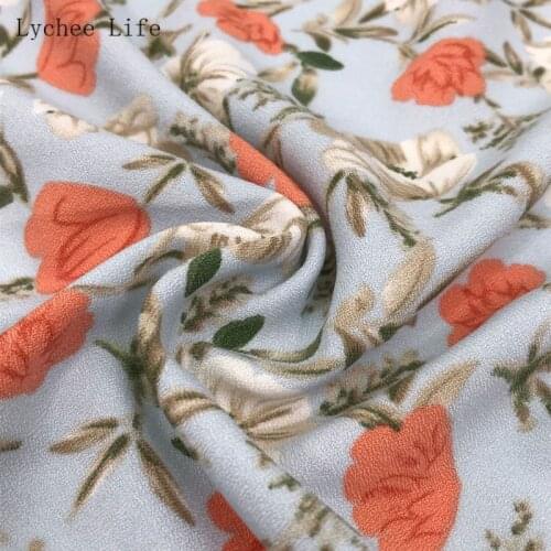 Lychee Life 100x150cm Floral Polyester Fabric for Pillow Garment Tissu Shabby Chic Fabric Home Decoration