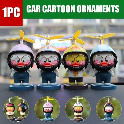 Car Decoration Cartoon Detachable Helmet Duck Interior Accessories Ornament for Car Center Console Dashboard NJ88
