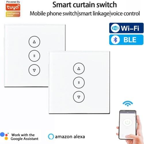1-10 Pieces 10A Dual-mode Bluetooth WIFI Smart Curtain Switch Timer EU Switches Tuya APP Remote Voice Control Alexa Google Home