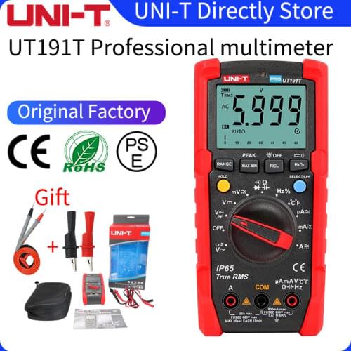 UNI-T Tester Digital Multimeter Profesional UT191T UT191E True RMS Auto Range DMM 20A Ammeter 600V Count 6000 DC AC Capacitor