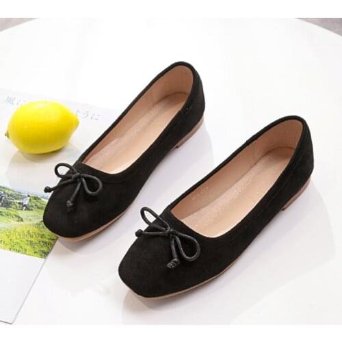 2020 Flat Shoes Women Flats Shallow New Boat Shoes Slip On Ladies Loafers Wild Spring Cute Bow Women Flats Pink Black W38-89