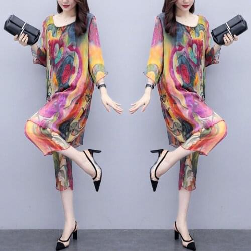 2021 Women Spring Summer Elegant 2 Piece Set Ladies Print Long Sleeve Shirt + High Waist Pant Sets Female Casual Loose Suit D600