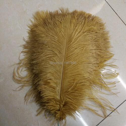 100 pcs 10-12 inches (25-30cm) beautiful high quality golden ostrich feathers wedding decoration