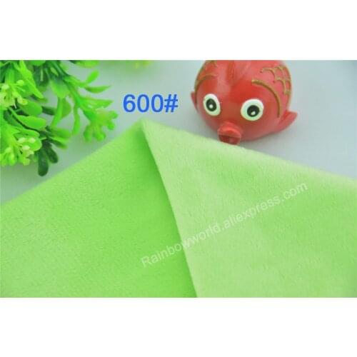 600# Light Green Color Super Soft Short Hair 2-3mm Fleece Fabric Velvet Microfiber Velboa for DIY Patchwork Toy Shoe Sofa Pillow