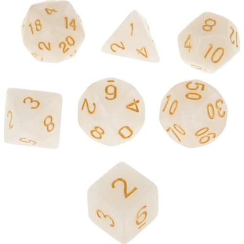 7pcs Multisided Acrylic Dices D4-D20 Board Game Play Toy