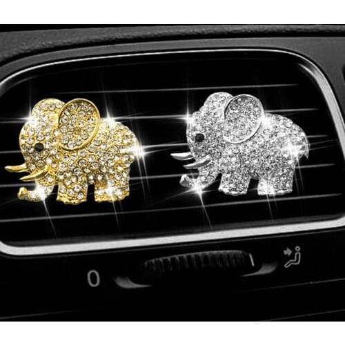 Diamond Elephant Aroma Vent Clip Car Smell Car Perfume Air freshener In Car Ornaments Auto Bling Car Accessories gift Solid Balm