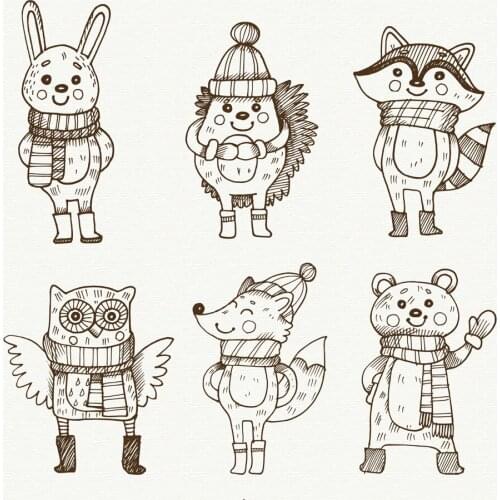 AZSG Lovely Winter Animals Hedgehog Owl Clear Stamps For DIY Scrapbooking Decorative Card making Craft Fun Decoration Supplies