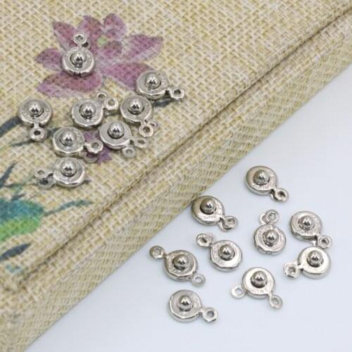 Free shipping 7mm wholesale 50pcs silver-color round clasp accessories fit diy necklace&bracelets findings jewelry B2857
