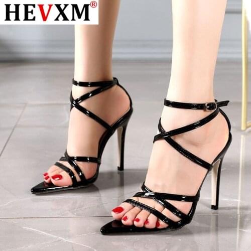 Sexy Pointed Toe High Heel Sandals Women Fashion Gladiator Sandals Ladies Summer Party Shoes Big Size Black Silver Snake Print