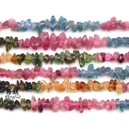 3-5mm Natural Tourmaline Chip Beads Irregular Shape Gravel Beads For DIY Necklace Bracelet Fashion Jewelry Making 15'' Strand