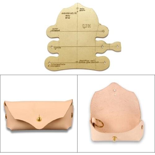 DIY Leather Small Wallet Acrylic Template Coin Case Kraft Paper Pattern Tools DIY Leather Bag Craft Stencil Sewing Supplies