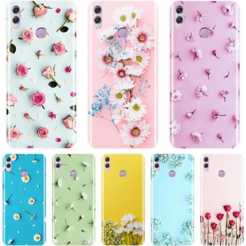 Phone Case For Huawei Honor 7 8 9 10 Lite Rose Flower Soft Silicone Back Cover For Huawei Honor 8X MAX 10 9 8 7 7S 7X 7A 7C Pro