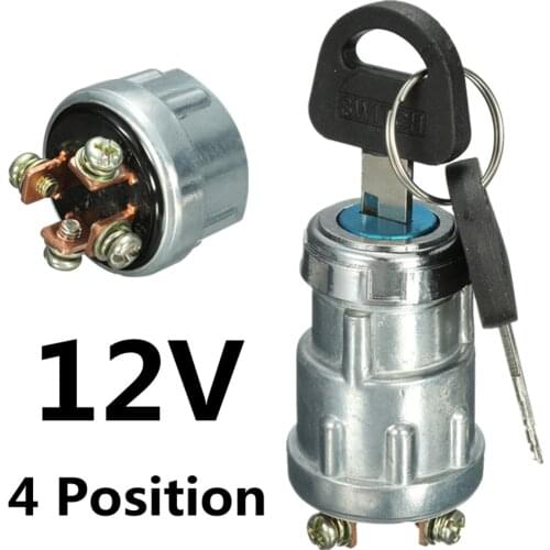 12V Car Ignition Cylinder Switch Lock + 2 Keys 3 Position Universal For 24mm Hole Car Truck Trailer SUV Pickup RV Camper 10A