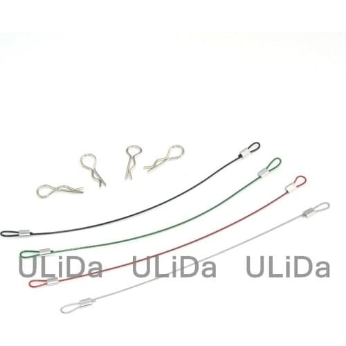 Color Stainless steel Ropes + R Buckles Clip Pin for RC Car 1/8 1/10 Truck Buggy Parts Traxxas