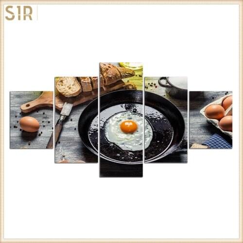 Food Restaurant Hotel Decoration Wall Art HD Five Poster Printing Oil Painting Home Mural Delicious Poster For Dining Room Decor