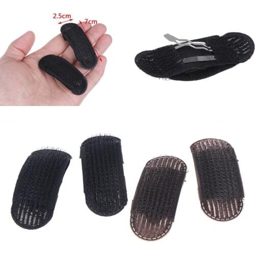 2PCS Breathable Bangs Mat Hair Clips Black Coffee Princess Hair Tool Set Bump It Up Volume Base Hair Inserts Invisible Hair Pins