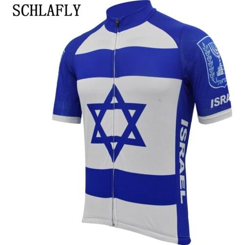 Israel flag cycling jersey short sleeve classic summer bike wear blue white jersey road jersey clothing bicycle clothes schlafly