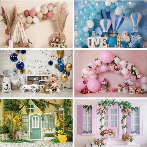 Birthday Photography Backdrops 1st Baby Shower Cake Smash Photo Background Children Newborn Pink Interiors Studio Photocalls