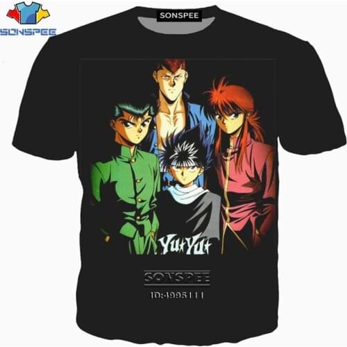 Japanese Classic Anime YuYu Hakusho HERO 3D Print Unisex Mans T-Shirt Summer T shirt Men Harajuku Casual Tshirt Fitness Shirts