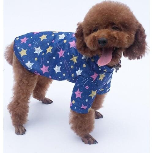 Pet Tops Plush Windproof Cotton Puppy Fashion Blouse for Autumn Winter