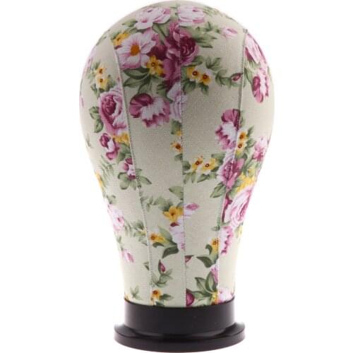 2Pcs Flower Canvas Block Mannequin Head For Wig Making Drying Styling Hat Display