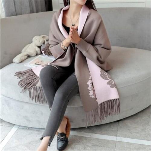 Cardigan Poncho Women Sweater 2021 Korean Loose Bat Sleeve Female Cape Coat Autumn Winter New Tassel Knitwear Cloak Jersey Mujer
