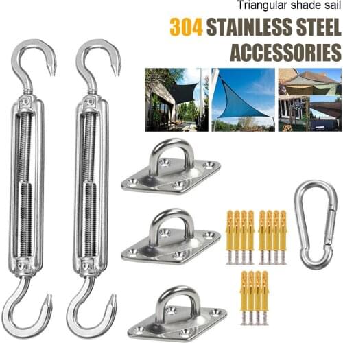 Shade Sail Hardware Kit Stainless Steel Sun Shade Hardware For Triangle/Rectangle Sun Shade Installation Camping Accessories