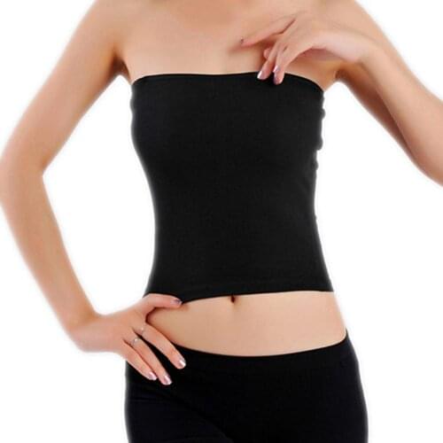 HOT SALES!!! Women Girl Sexy Short Strapless Solid Color Bandeau Stretch Boob Tube Tank Top