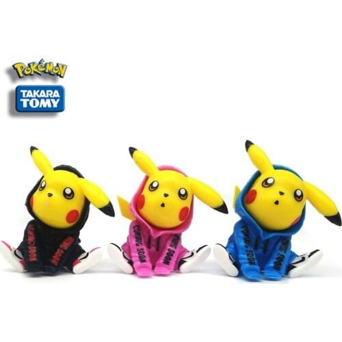 6cm Pokémon 3-piece Fashion Sweater Pikachu Figure Model Birthday Gift Boy Girl Gift Table Decoration Japanese Anime Character