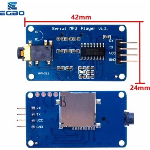 EGBO 1PCS YX6300 YX5300 UART Control Serial Module MP3 Music Player Module For Arduino/AVR/ARM/PIC CF