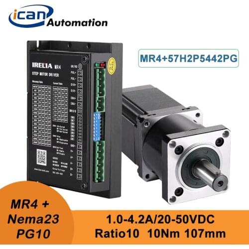 ICAN Nema34 Planetary Stepper Motor Kit 10Nm 4.2A MR4 Driver 20-50VDC 1.0-4.2A High Torque Stepper Motor With Gearbox