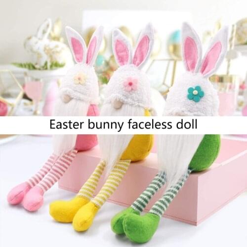 Long Legged Easter Bunny Gnome Decoration Easter Faceless Doll Easter Plush Dwarf Home Party Decorations Kids Toys