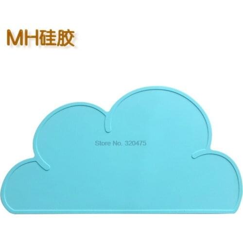 By dhl 50pcs 47*27cm Waterproof Silicone Placemat Bar Mat Baby Kids Cloud Shaped Plate Mat Table Mat