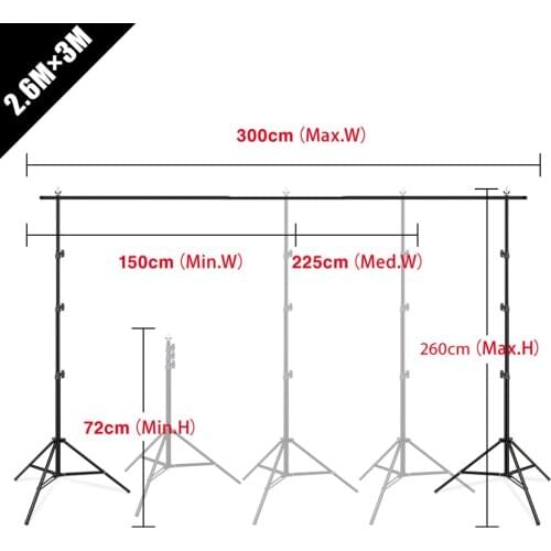 8.5 x 10ft Backdrop Stand Adjustable Photography Muslin Background Support System Stand for Photographic Video Studio