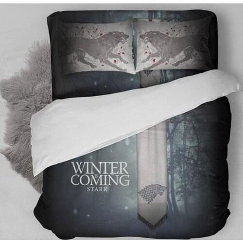 Bedding Set Duvet Cover 3/4pcs Customized 3D Digital Printing Bedding Set.winter coming Design Picture Dropshipping